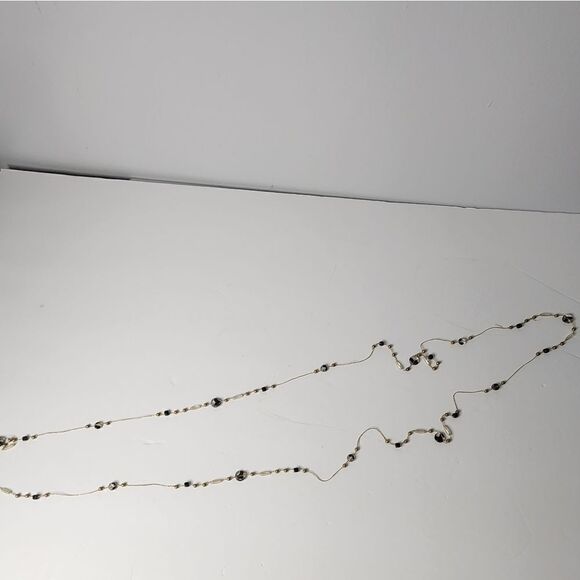 Vintage Gold and Black Fixed Bead Necklace - 37" - Picture 5 of 5